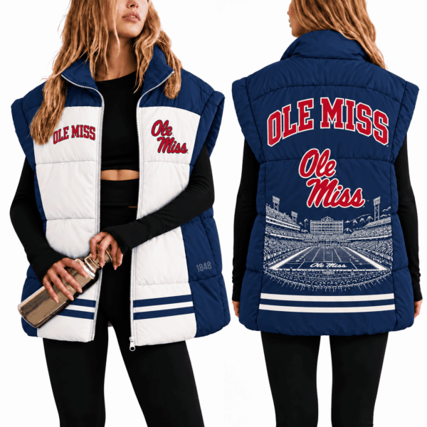Ole Miss Rebels Oversize Women Puffer Vest
