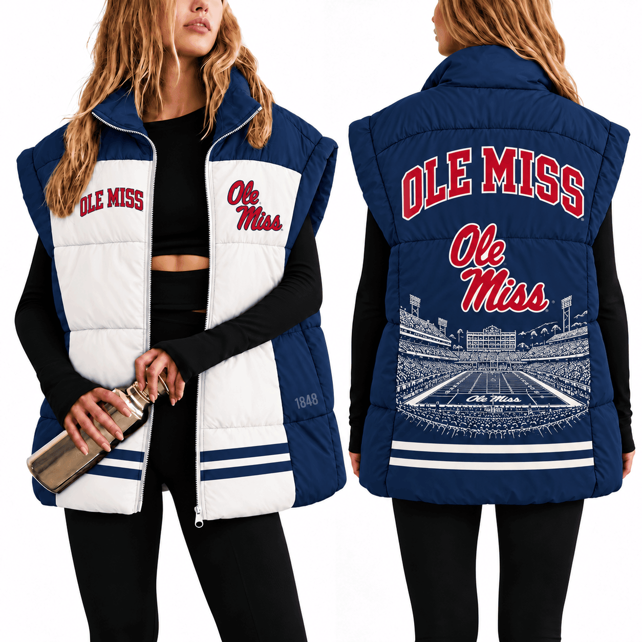 Ole Miss Rebels Oversize Women Puffer Vest