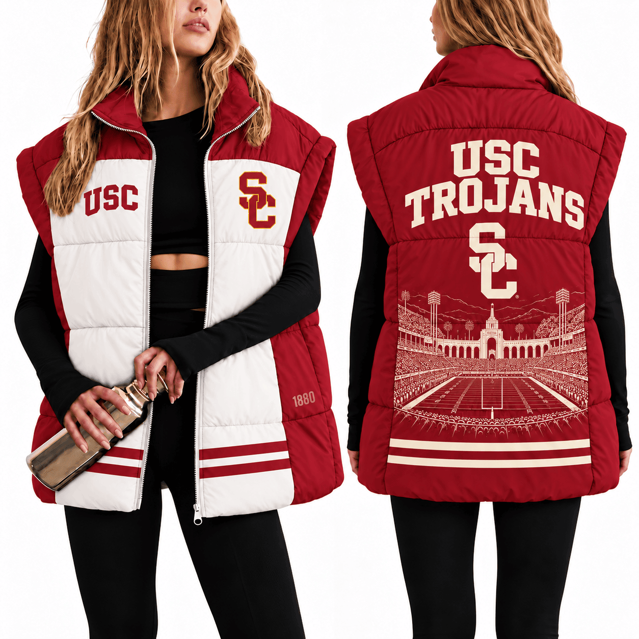 USC Trojans Oversize Women Puffer Vest