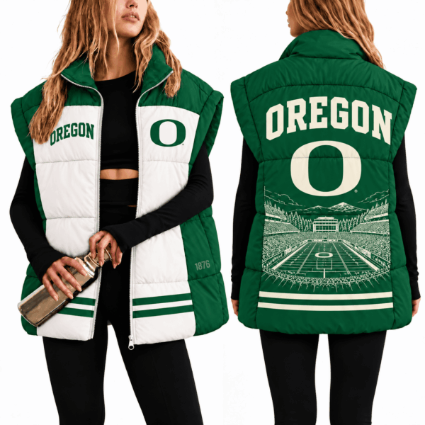 Oregon Ducks Oversize Women Puffer Vest
