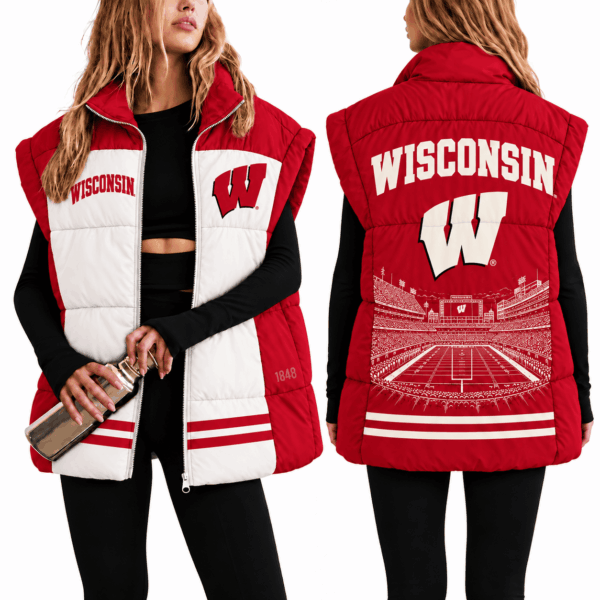 Wisconsin Badgers Oversize Women Puffer Vest