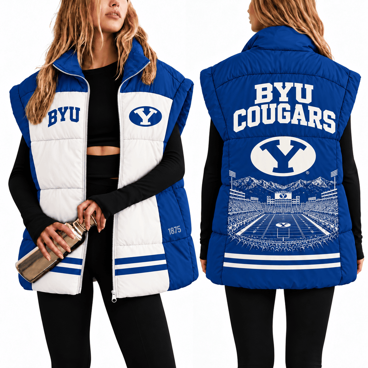 BYU Cougars Oversize Women Puffer Vest