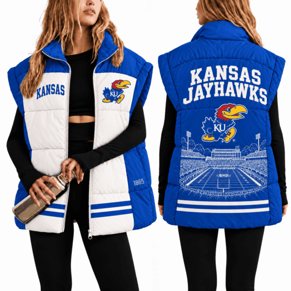 Kansas Jayhawks Oversize Women Puffer Vest