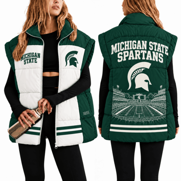 Michigan State Spartans Oversize Women Puffer Vest