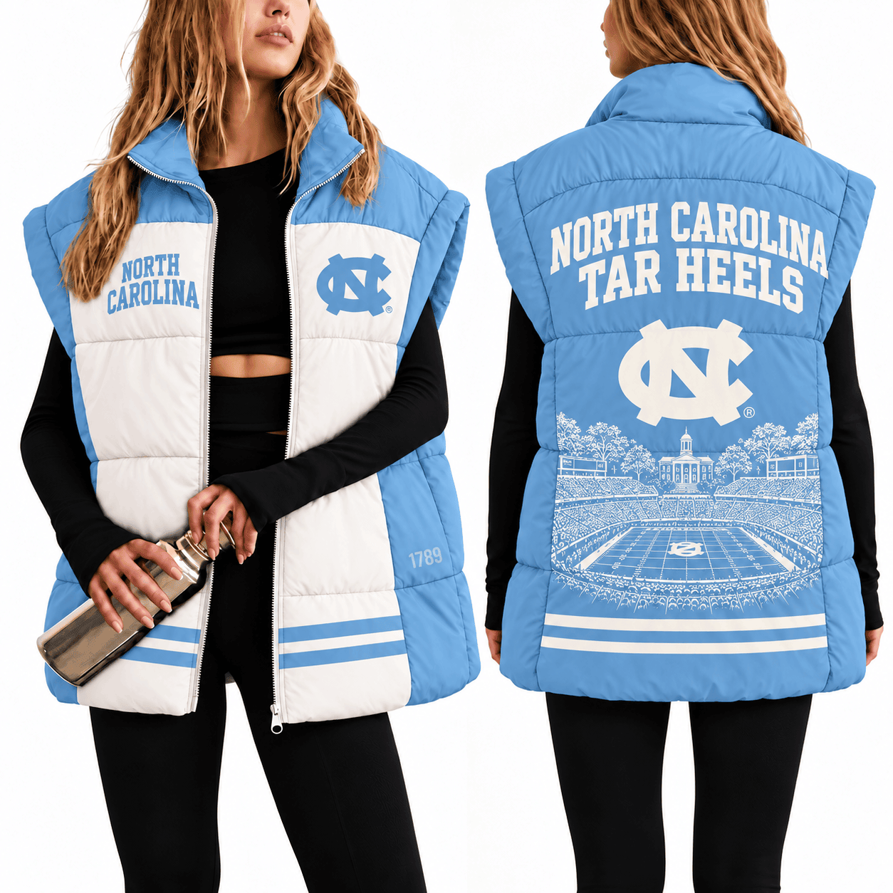 North Carolina Tar Heels Oversize Women Puffer Vest