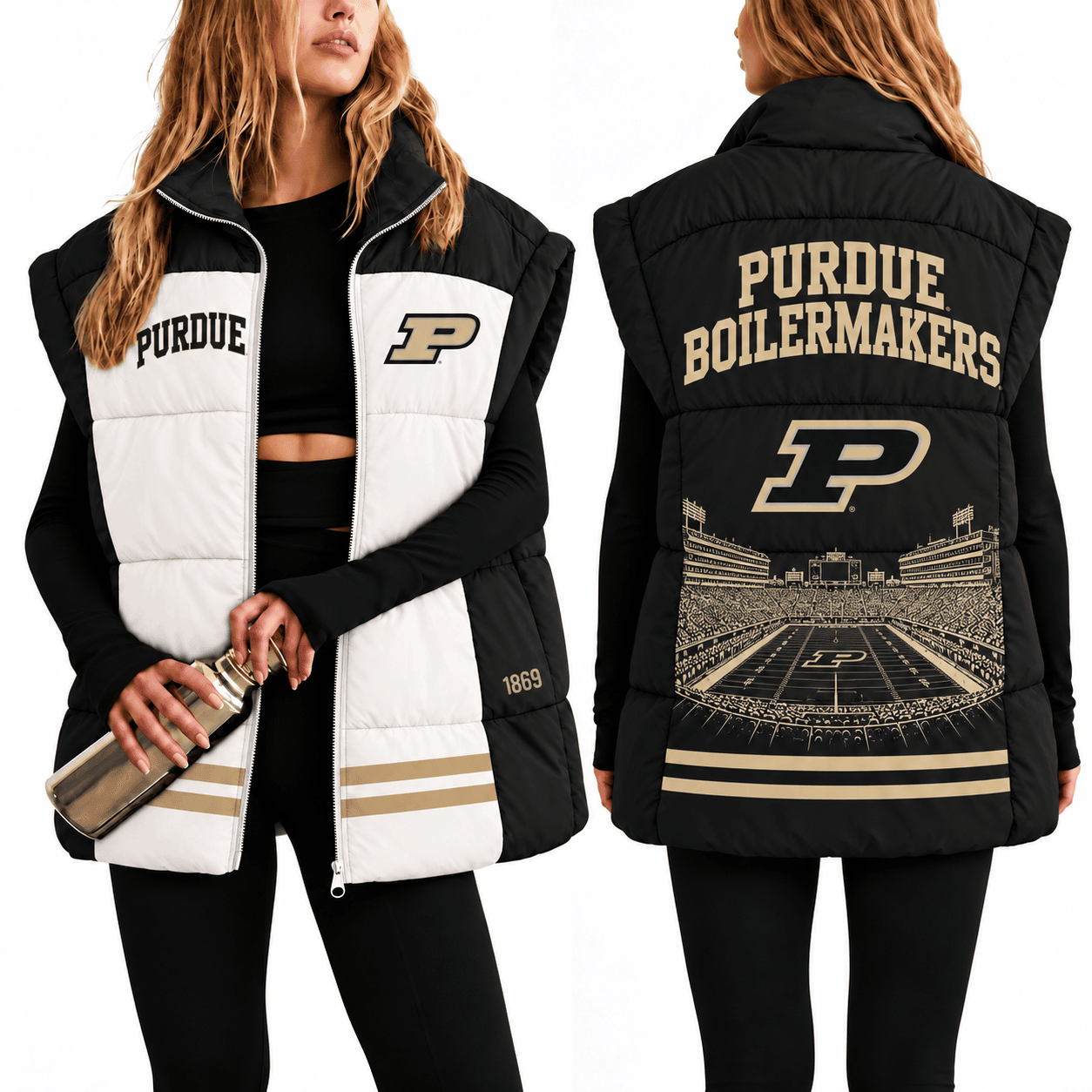 Purdue Boilermakers Oversize Women Puffer Vest