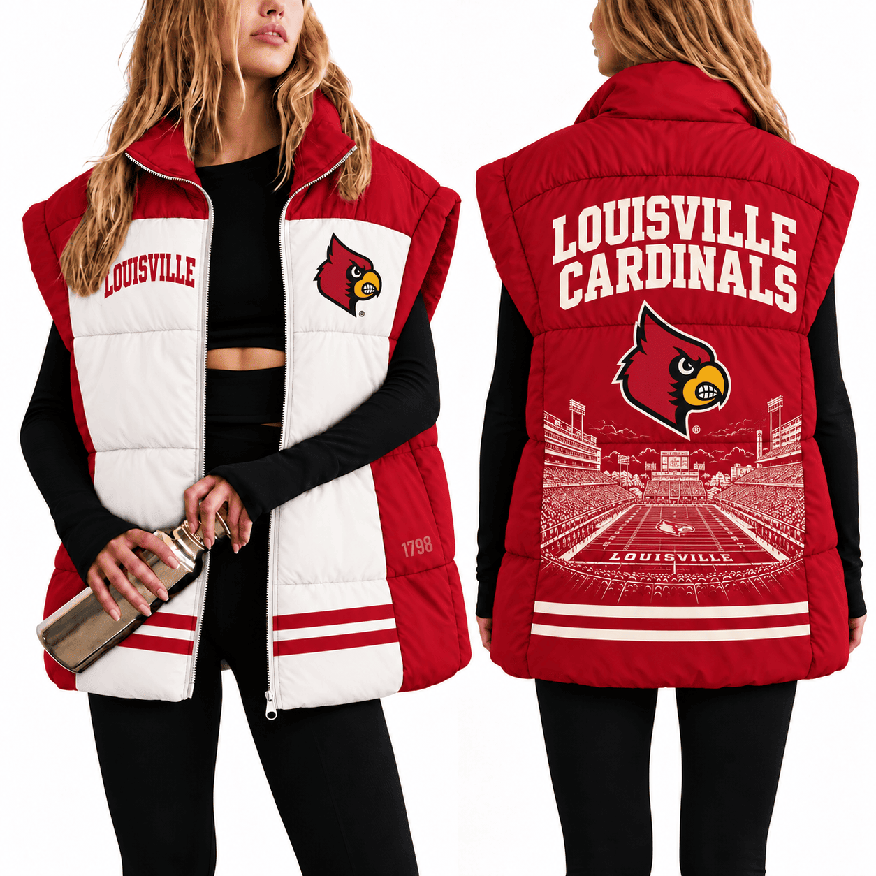 Louisville Cardinals Oversize Women Puffer Vest