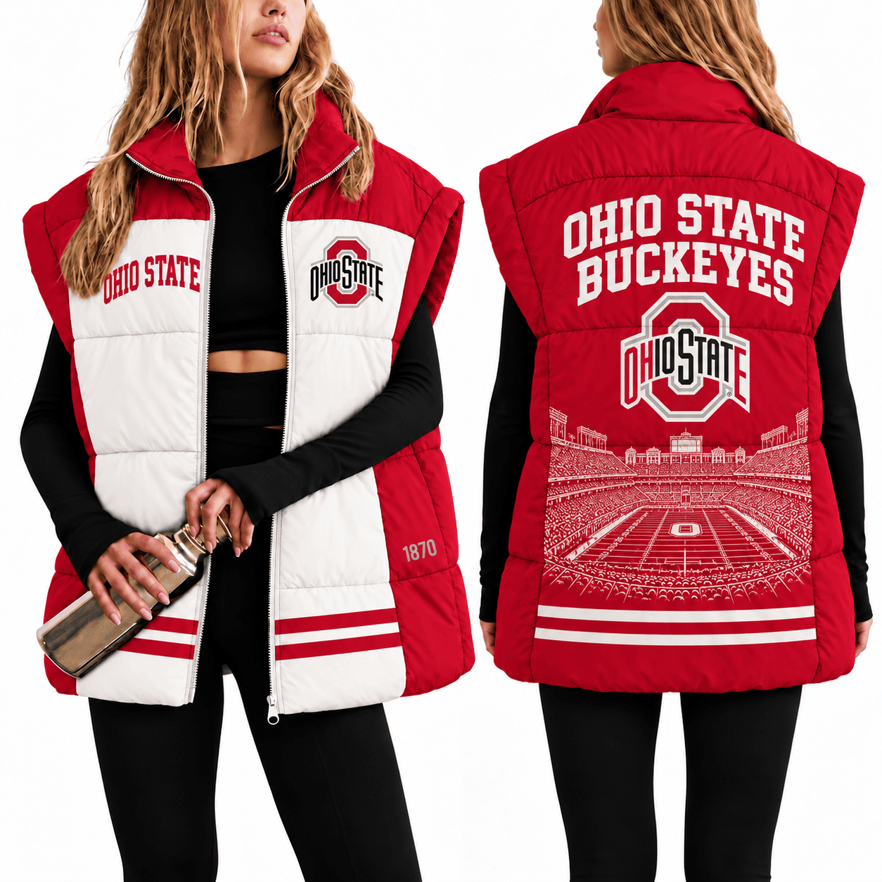Ohio State Buckeyes Oversize Women Puffer Vest