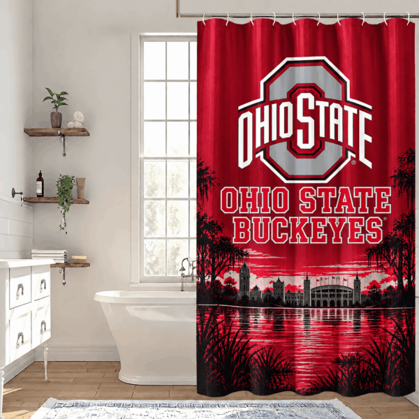 Ohio State Buckeyes Premium Bathroom Curtains