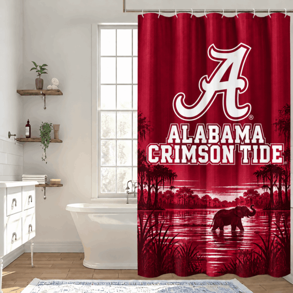 Alabama Crimson Tide Premium Bathroom Curtains