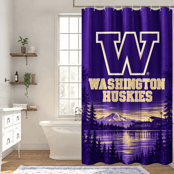Washington Huskies Premium Bathroom Curtains