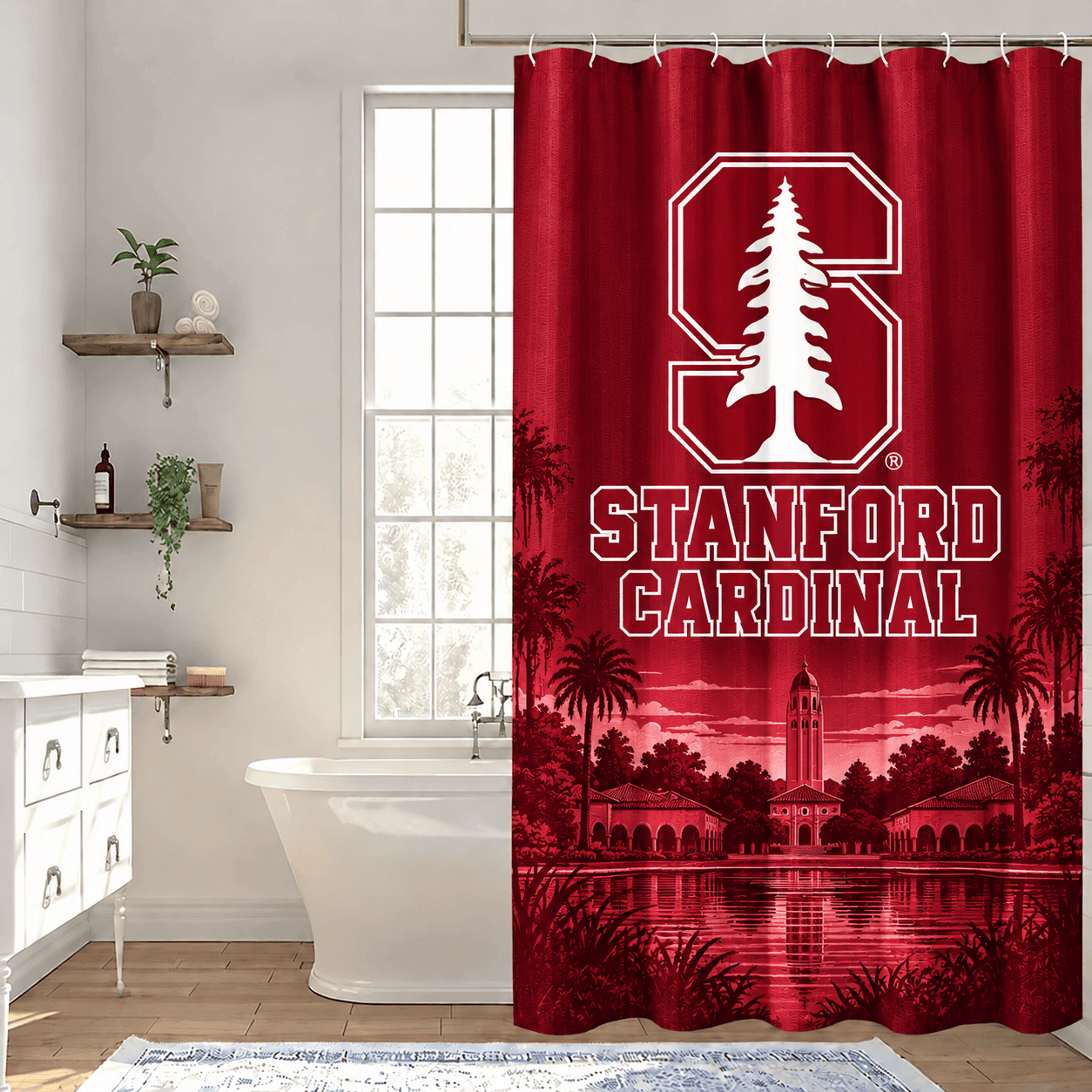 Stanford Cardinal Premium Bathroom Curtains