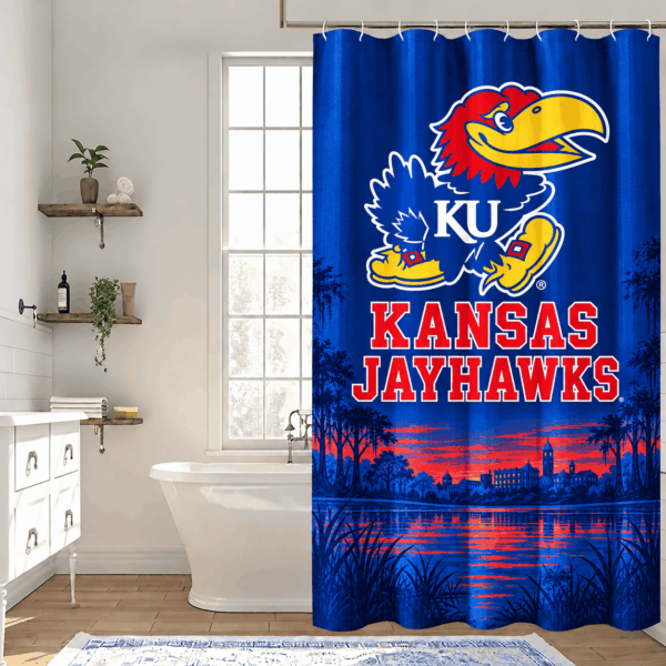 Kansas Jayhawks Premium Bathroom Curtains