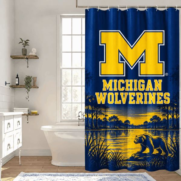 Michigan Wolverines Premium Bathroom Curtains