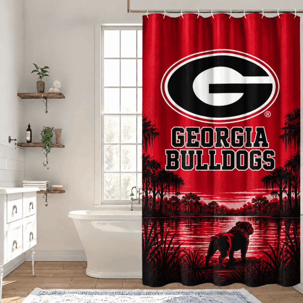 Georgia Bulldogs Premium Bathroom Curtains