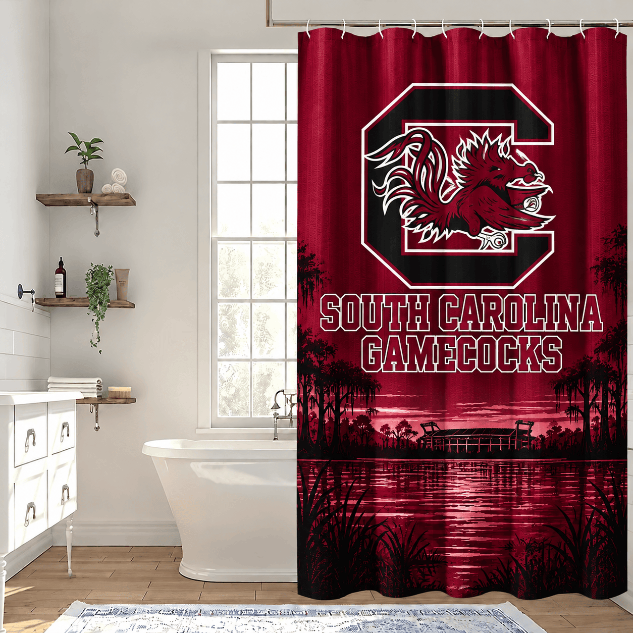 South Carolina Gamecocks Premium Bathroom Curtains