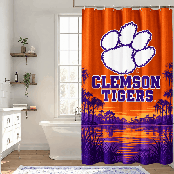 Clemson Tigers Premium Bathroom Curtains