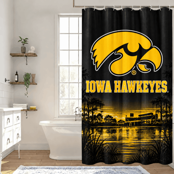 Iowa Hawkeyes Premium Bathroom Curtains