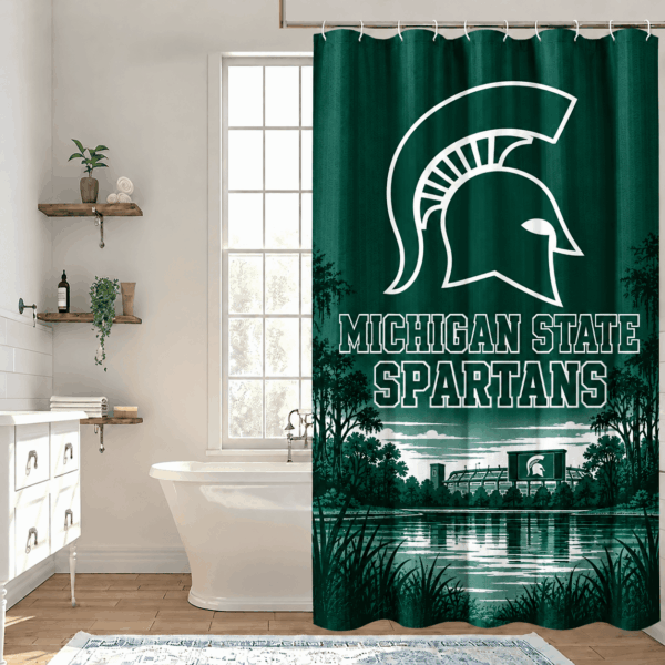 Michigan State Spartans Premium Bathroom Curtains