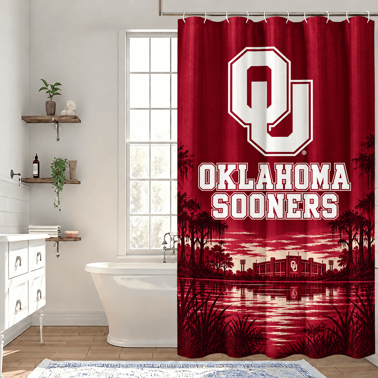 Oklahoma Sooners Premium Bathroom Curtains