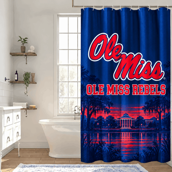 Ole Miss Rebels Premium Bathroom Curtains