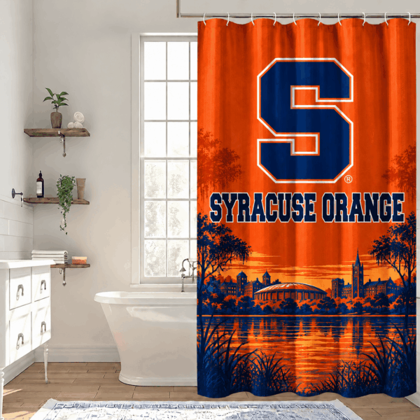 Syracuse Orange Premium Bathroom Curtains
