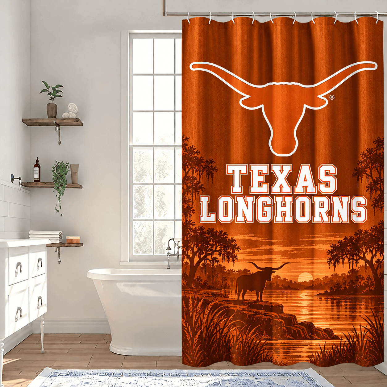 Texas Longhorns Premium Bathroom Curtains