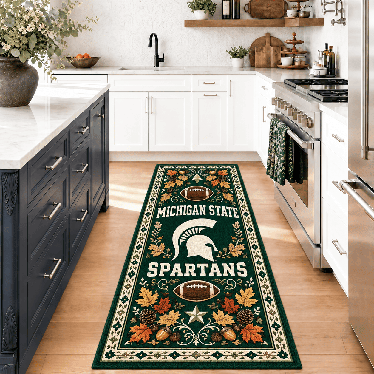 Michigan State Spartans Kitchen Rugs Entryway Rug Runner