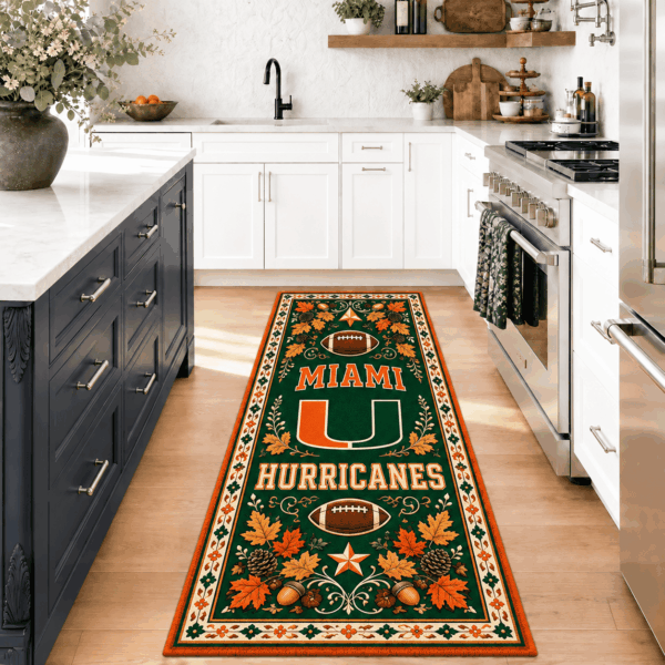 Miami Hurricanes Kitchen Rugs Entryway Rug Runner