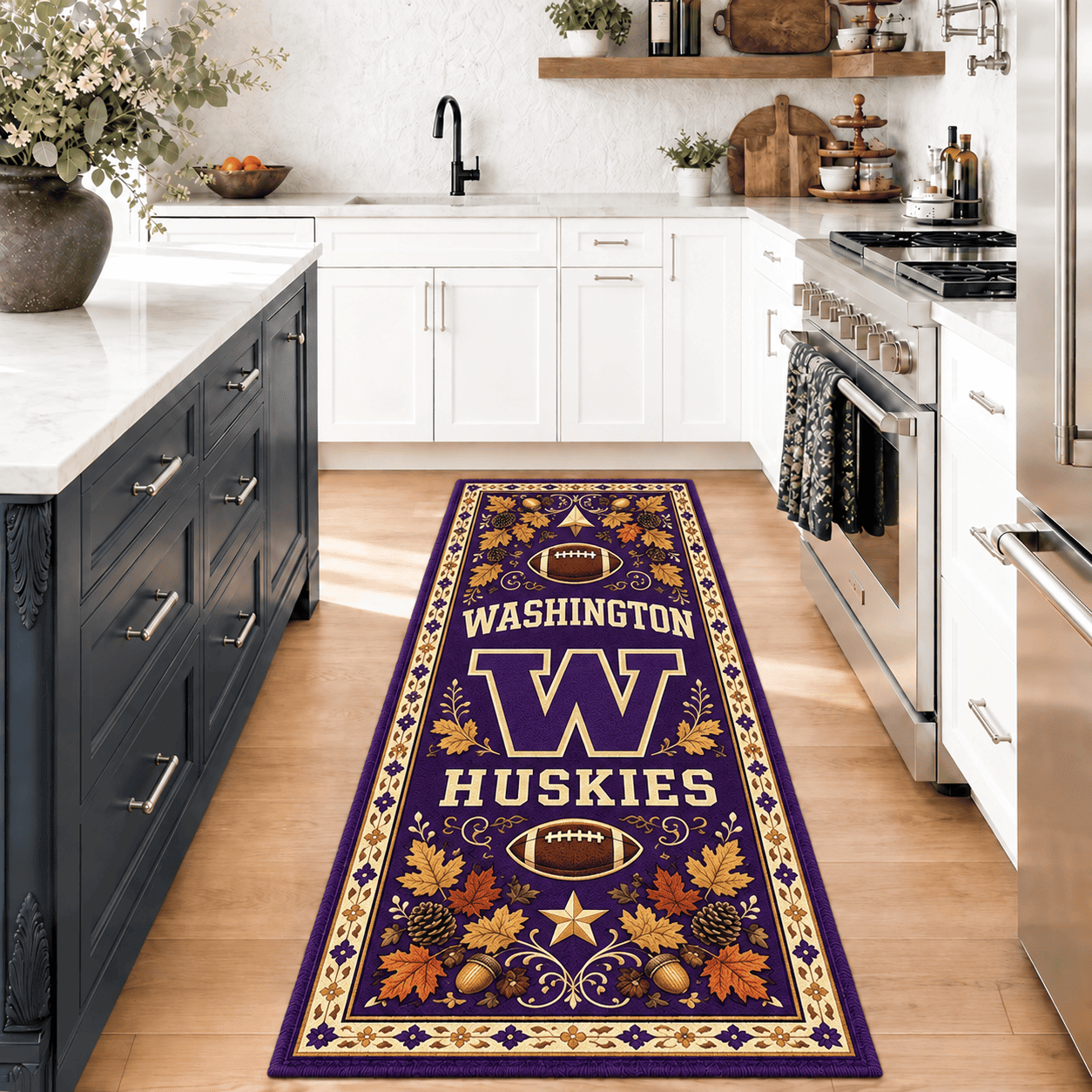 Washington Huskies Kitchen Rugs Entryway Rug Runner