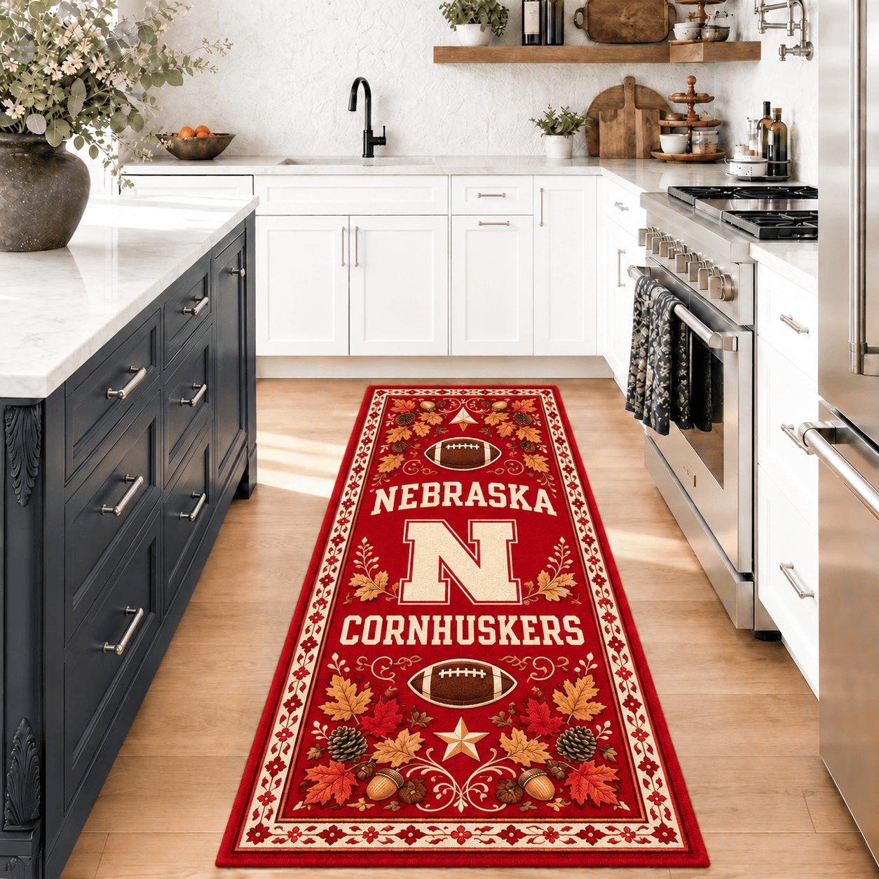 Nebraska Cornhuskers Kitchen Rugs Entryway Rug Runner