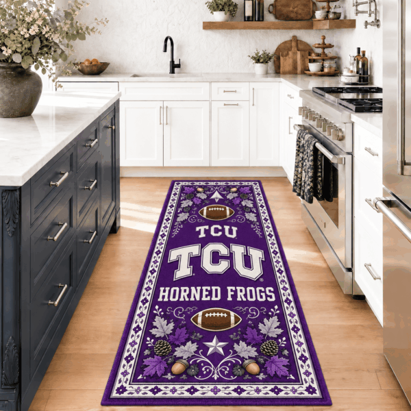 TCU Horned Frogs Kitchen Rugs Entryway Rug Runner