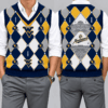 West Virginia Mountaineers Team Argyle Football Fan V-Neck Sleeveless Knit Vest