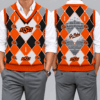 Oklahoma State Cowboys Team Argyle Football Fan V-Neck Sleeveless Knit Vest