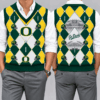 Oregon Ducks Team Argyle Football Fan V-Neck Sleeveless Knit Vest