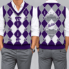 Kansas State Wildcats Team Argyle Football Fan V-Neck Sleeveless Knit Vest