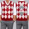 Nebraska Cornhuskers Team Argyle Football Fan V-Neck Sleeveless Knit Vest