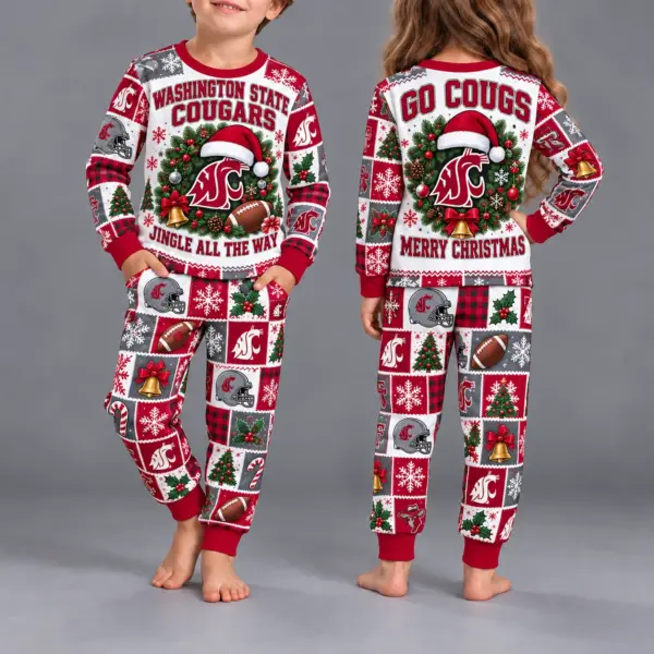 Washington State Cougars Kids Christmas Pajama Set