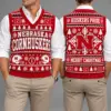 Nebraska Cornhuskers Christmas Argyle Football Fan V-Neck Sleeveless Knit Vest
