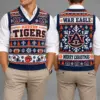 Auburn Tigers Christmas Argyle Football Fan V-Neck Sleeveless Knit Vest