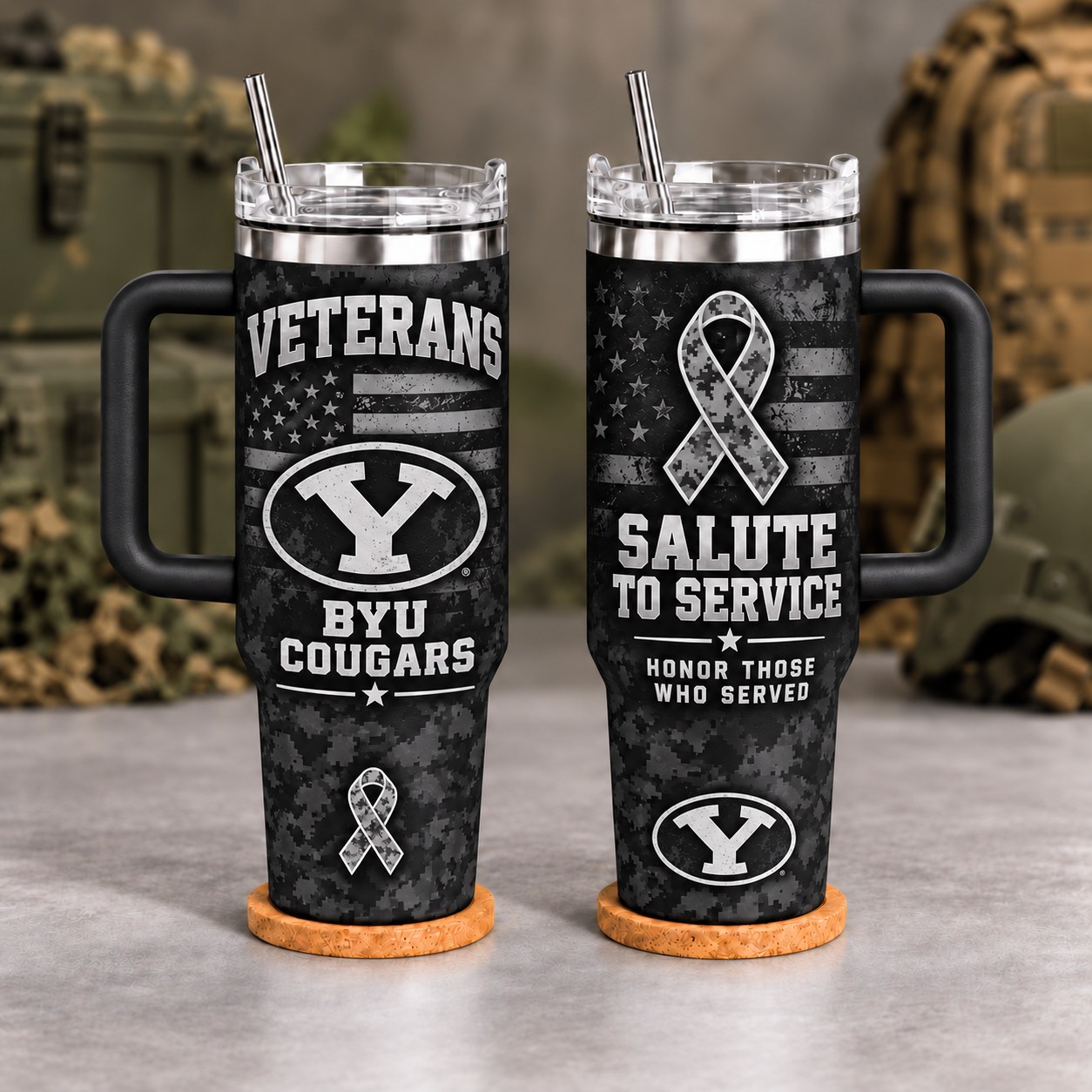 BYU Cougars Veterans Salute To Service 40oz Tumbler