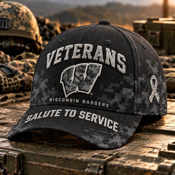 Wisconsin Badgers Veterans Salute To Service Baseball Cap