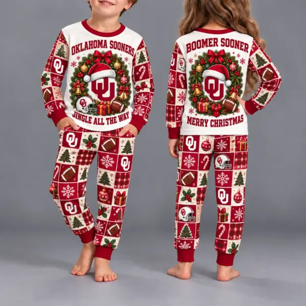 Oklahoma Sooners Kids Christmas Pajama Set