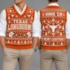 Texas Longhorns Christmas Argyle Football Fan V-Neck Sleeveless Knit Vest