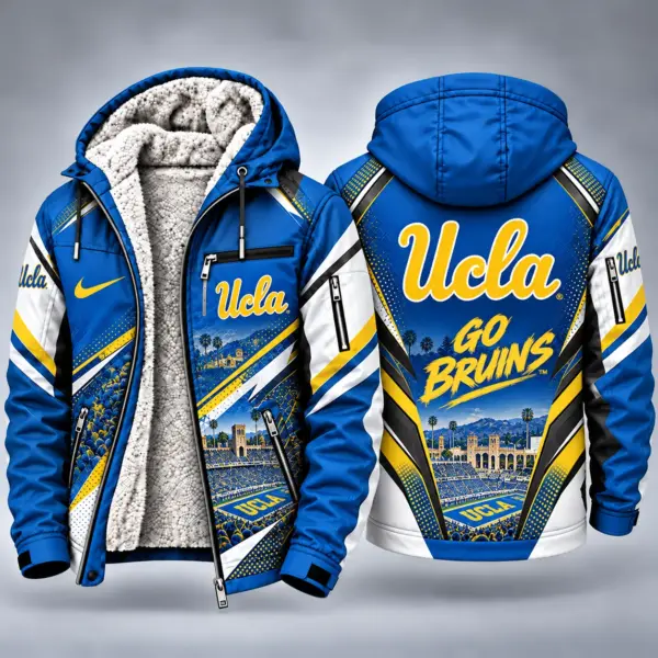 UCLA Bruins Men's Christmas Graphic Hooded Winter Coat – Festive Holiday Edition