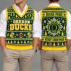 Oregon Ducks Christmas Argyle Football Fan V-Neck Sleeveless Knit Vest
