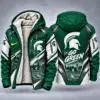 Michigan State Spartans Men's Christmas Graphic Hooded Winter Coat – Festive Holiday Edition