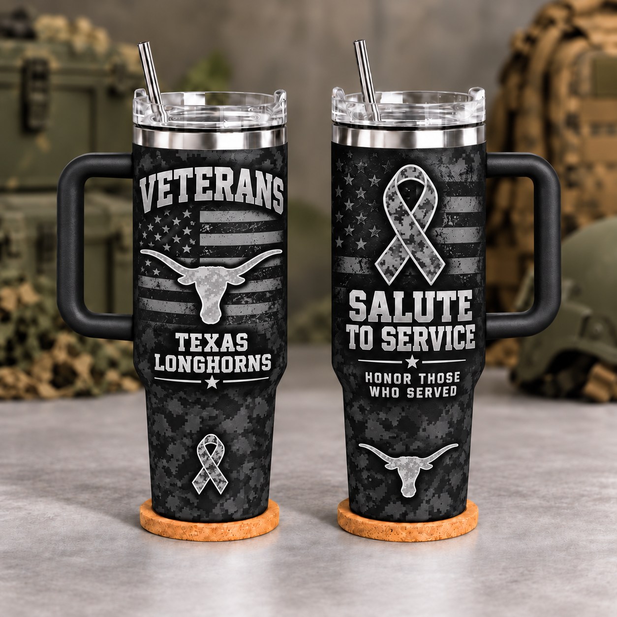 Texas Longhorns Veterans Salute To Service 40oz Tumbler