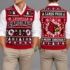 Louisville Cardinals Christmas Argyle Football Fan V-Neck Sleeveless Knit Vest