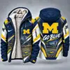 Michigan Wolverines Men's Christmas Graphic Hooded Winter Coat – Festive Holiday Edition